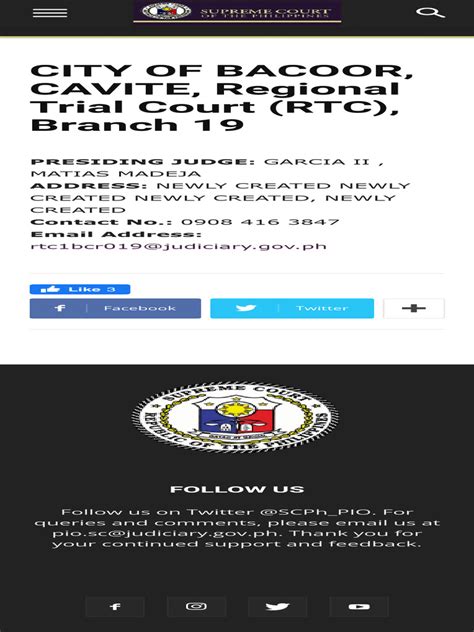 rtc bacoor|Regional Trial Court.